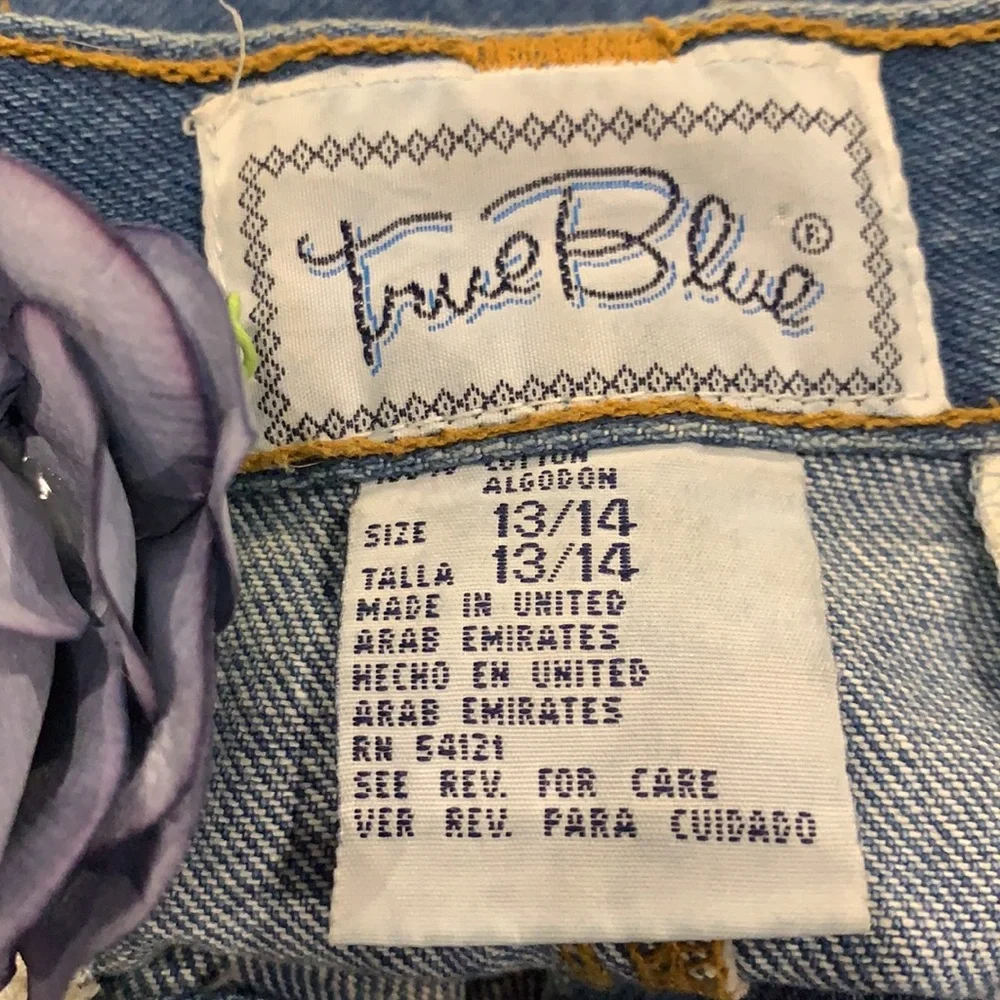 True Blue Denim Jean Five Pocket Skirt Regular Fit Mini Women’s 13/14 - Picture 8 of 10